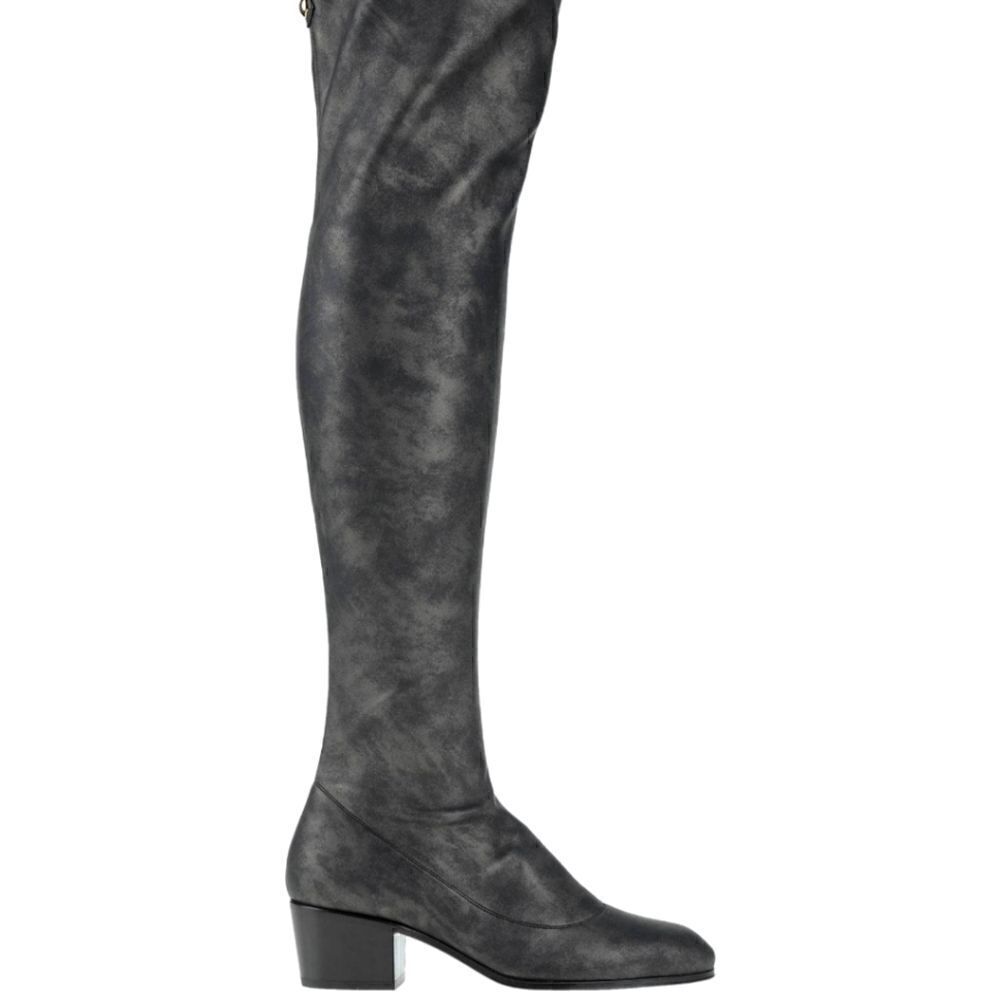 Giuseppe ZANOTTI Nicky 40 Over the Knee Marble Grey Black TALL BOOTS New in box